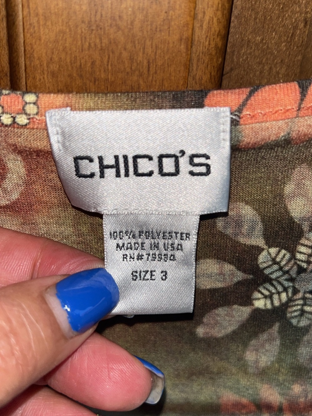 Chico's Multi-Color beaded Ruffle Neck Short Sleeve Top 3 - Picture 8 of 9